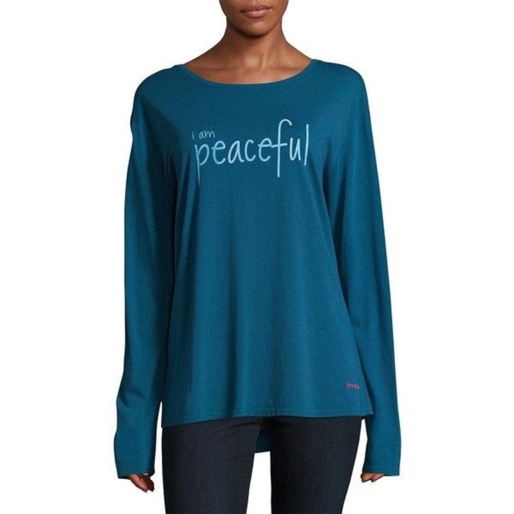 🆕 Peace Love World I Am Peaceful Doni Tee Blue S